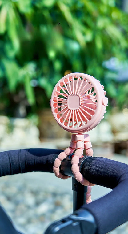 Bladeless Baby Stroller Fan – Portable USB Rechargeable Mini Cooling Fan for Strollers, Tables & Travel