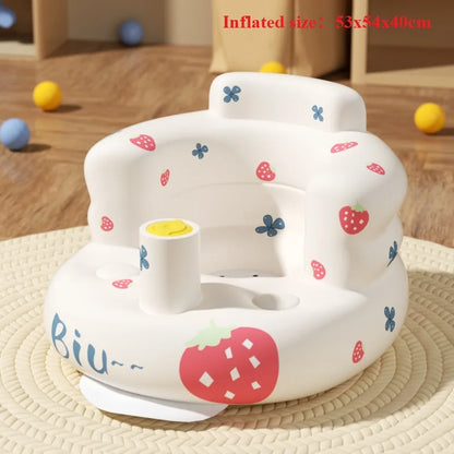 Inflatable Baby Floor Seat with Built-In Pump – Portable Support Chair for Sitting Up