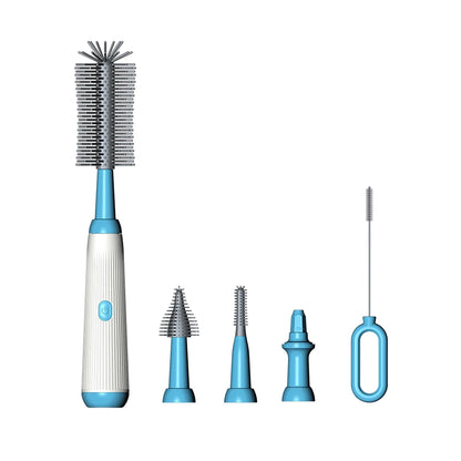 Cordless Electric Baby Bottle Brush Set – Silicone Cleaning Tool for Bottles, Nipples & Straws (1500mAh, Waterproof, 5 Attachments)