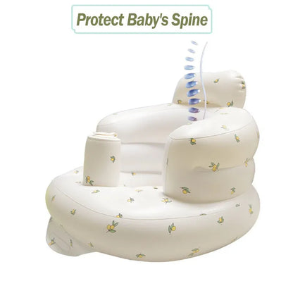 Inflatable Baby Floor Seat with Built-In Pump – Portable Support Chair for Sitting Up