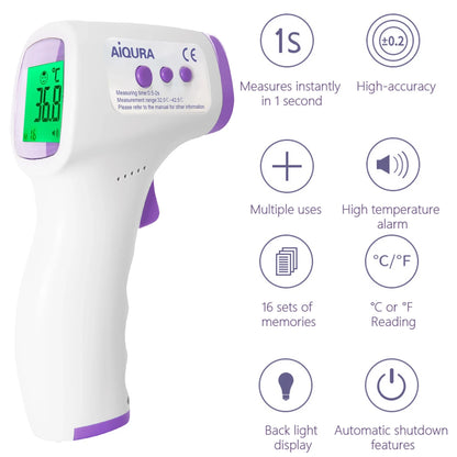 Non-Contact Infrared Baby Thermometer – Digital Forehead Fever Monitor with LCD Display