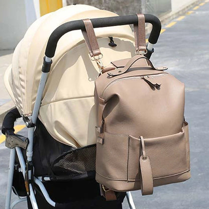 Multifunction Vegan Leather Diaper Backpack – Large Capacity Baby Bag
