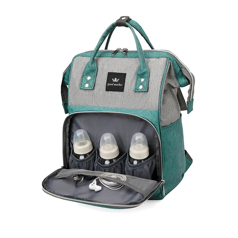 Multi-Functional Mommy Backpack – Diamond Grid Design with USB Charging Port
