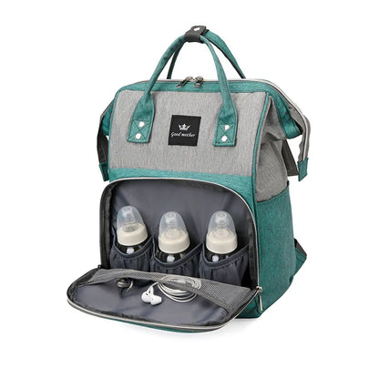 Multi-Functional Mommy Backpack – Diamond Grid Design with USB Charging Port