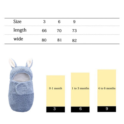 Soft Cotton Baby Sleeping Bag – Thicken Wrap Cocoon for Newborns (0–9 Months)