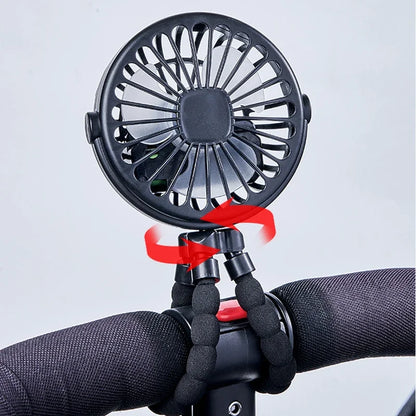 Bladeless Baby Stroller Fan – Portable USB Rechargeable Mini Cooling Fan for Strollers, Tables & Travel