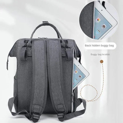 Large Capacity Diaper Backpack with Changing Mat – Hanging Bag for Stroller or Shoulder Use
