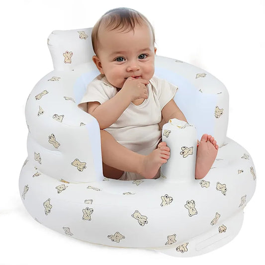 Inflatable Baby Floor Seat with Built-In Pump – Portable Support Chair for Sitting Up