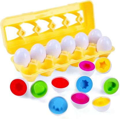 Montessori Matching Eggs – Shape & Colour Sorter Toy for Toddlers (Ages 1–3 Years)