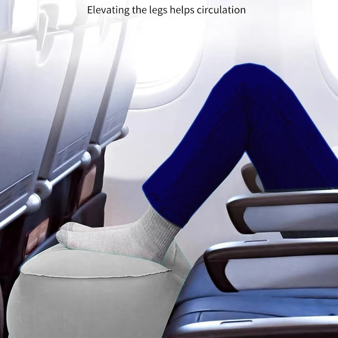 Inflatable Travel Foot Rest Pillow – Adjustable Height Leg Cushion for Flights & Office