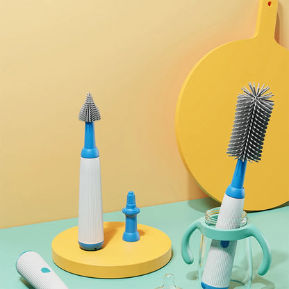 Cordless Electric Baby Bottle Brush Set – Silicone Cleaning Tool for Bottles, Nipples & Straws (1500mAh, Waterproof, 5 Attachments)