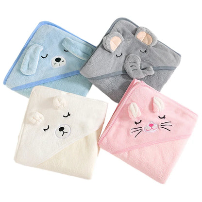 Cartoon Hooded Baby Blanket & Bath Towel Wrap
