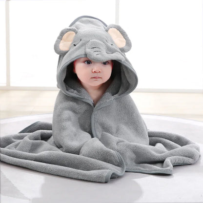 Cartoon Hooded Baby Blanket & Bath Towel Wrap
