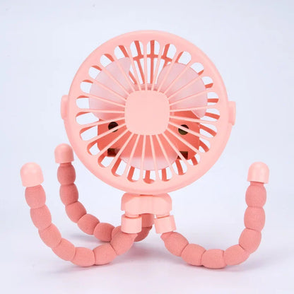 Bladeless Baby Stroller Fan – Portable USB Rechargeable Mini Cooling Fan for Strollers, Tables & Travel
