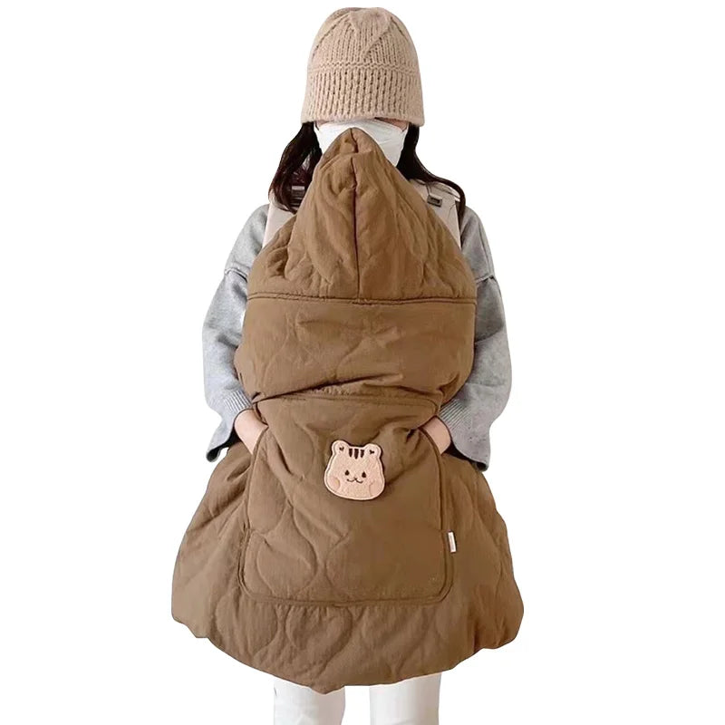 Luxury Winter Baby Stroller Blanket – Hooded Bear Swaddle Cloak