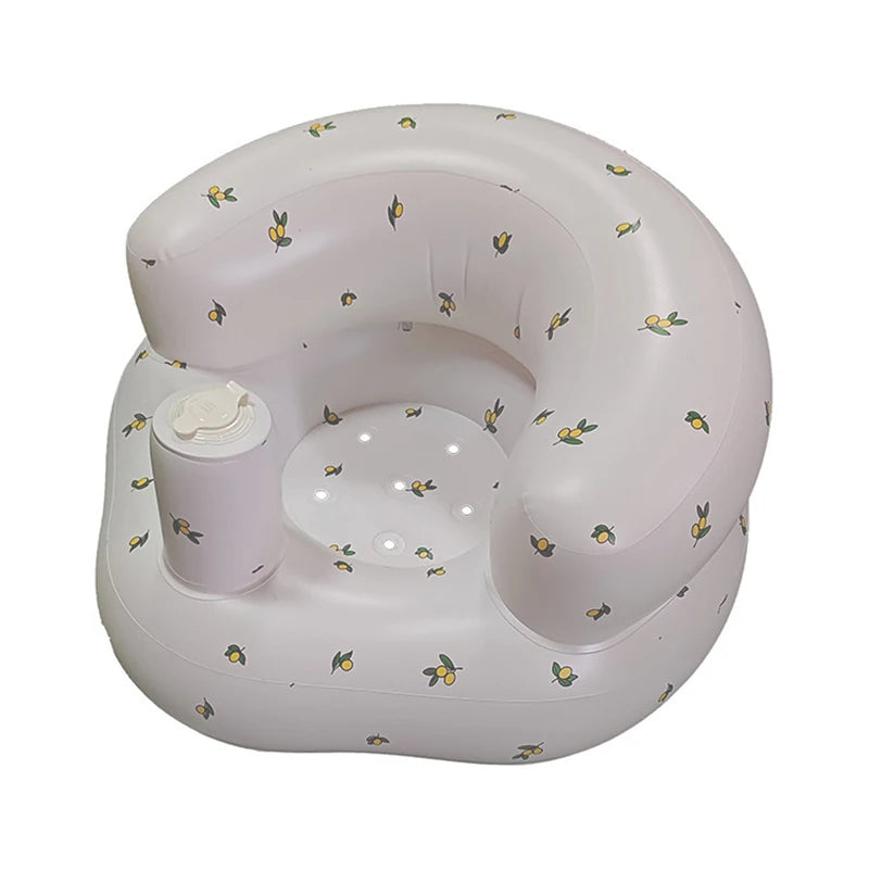 Inflatable Baby Floor Seat with Built-In Pump – Portable Support Chair for Sitting Up