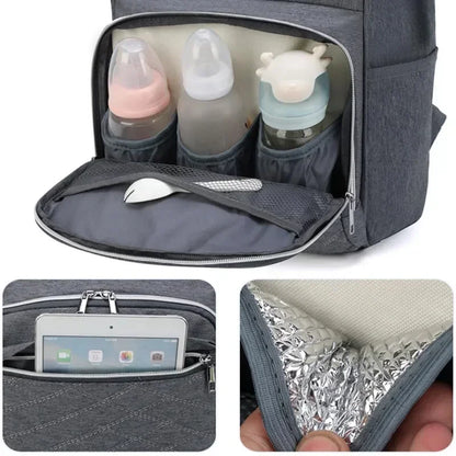 Large Capacity Diaper Backpack with Changing Mat – Hanging Bag for Stroller or Shoulder Use