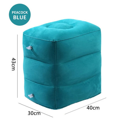 Inflatable Travel Foot Rest Pillow – Adjustable Height Leg Cushion for Flights & Office