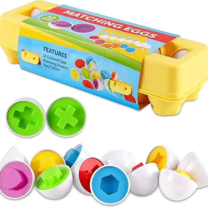 Montessori Matching Eggs – Shape & Colour Sorter Toy for Toddlers (Ages 1–3 Years)