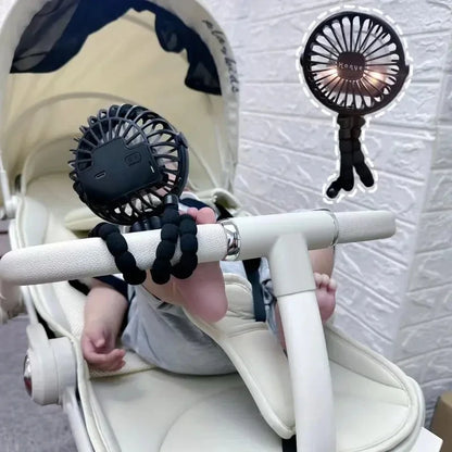 Bladeless Baby Stroller Fan – Portable USB Rechargeable Mini Cooling Fan for Strollers, Tables & Travel