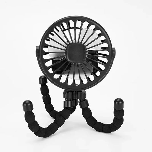 Bladeless Baby Stroller Fan – Portable USB Rechargeable Mini Cooling Fan for Strollers, Tables & Travel