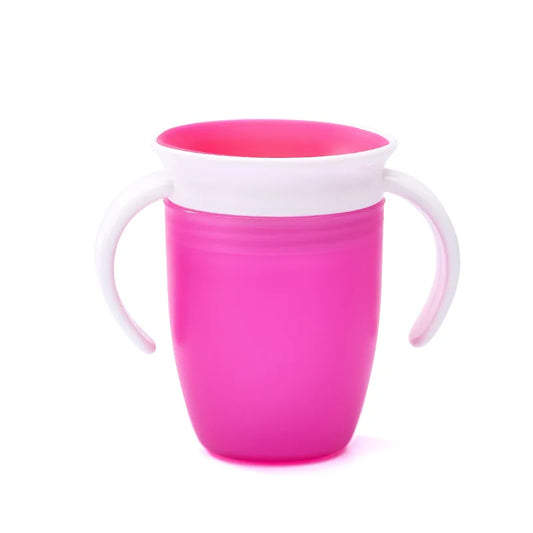 360° Rotating Baby Drinking Cup – Leakproof Silicone Training Cup with Handles & Flip Lid