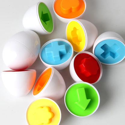 Montessori Matching Eggs – Shape & Colour Sorter Toy for Toddlers (Ages 1–3 Years)