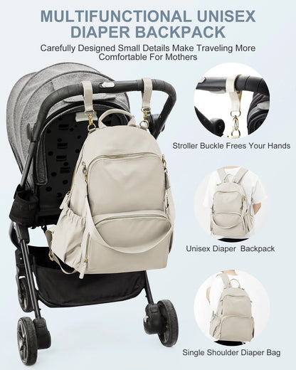 Lightweight Waterproof Parent Backpack – Large Capacity Baby Travel Nappy Bag