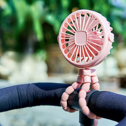 Bladeless Baby Stroller Fan – Portable USB Rechargeable Mini Cooling Fan for Strollers, Tables & Travel
