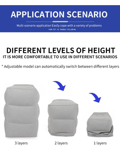 Inflatable Travel Foot Rest Pillow – Adjustable Height Leg Cushion for Flights & Office