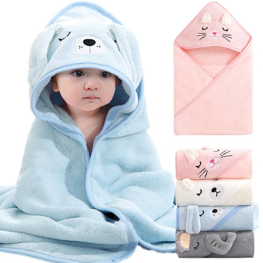 Cartoon Hooded Baby Blanket & Bath Towel Wrap