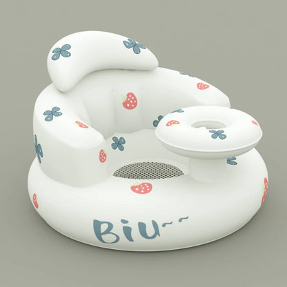 Inflatable Baby Floor Seat with Built-In Pump – Portable Support Chair for Sitting Up