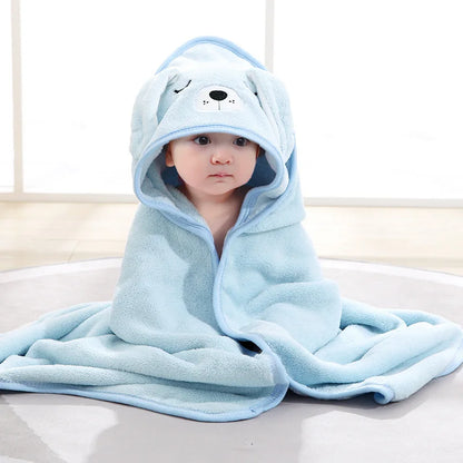 Cartoon Hooded Baby Blanket & Bath Towel Wrap