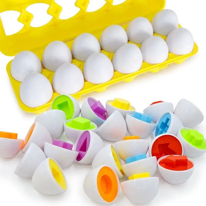 Montessori Matching Eggs – Shape & Colour Sorter Toy for Toddlers (Ages 1–3 Years)