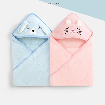 Cartoon Hooded Baby Blanket & Bath Towel Wrap