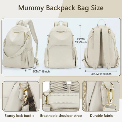 Lightweight Waterproof Parent Backpack – Large Capacity Baby Travel Nappy Bag