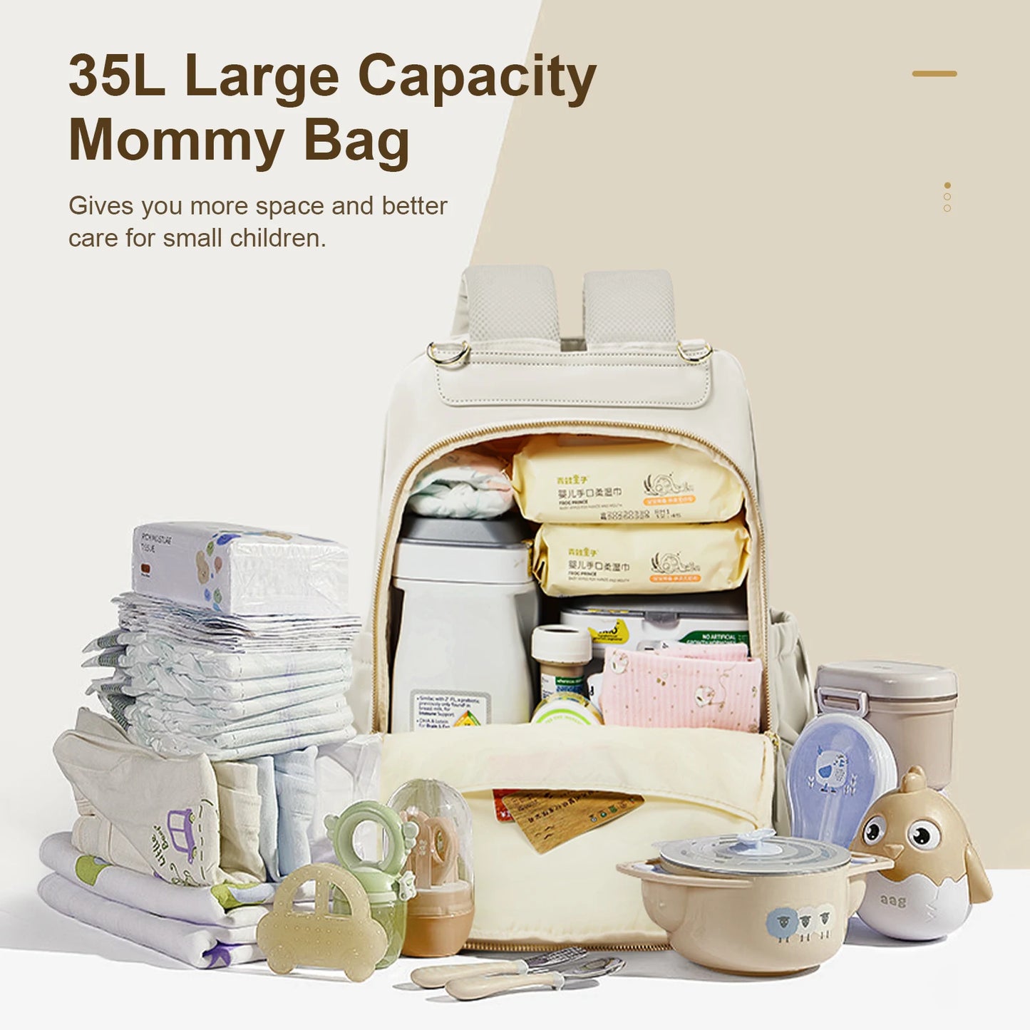 Lightweight Waterproof Parent Backpack – Large Capacity Baby Travel Nappy Bag