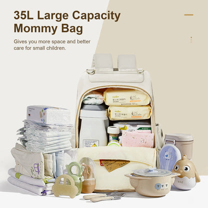 Lightweight Waterproof Parent Backpack – Large Capacity Baby Travel Nappy Bag