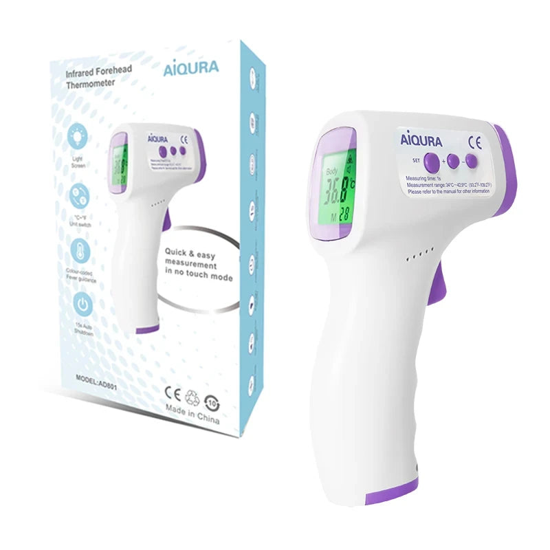 Non-Contact Infrared Baby Thermometer – Digital Forehead Fever Monitor with LCD Display