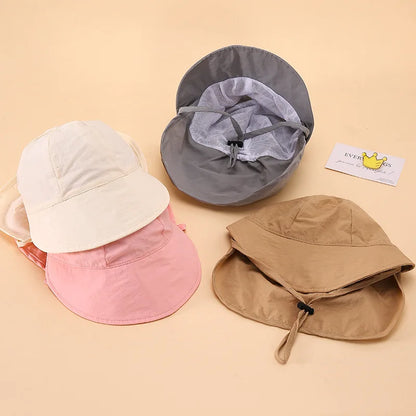 Toddler Sun Hat with Neck Shawl – Quick Dry & UV Protection