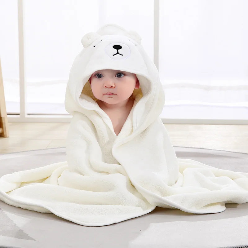 Cartoon Hooded Baby Blanket & Bath Towel Wrap