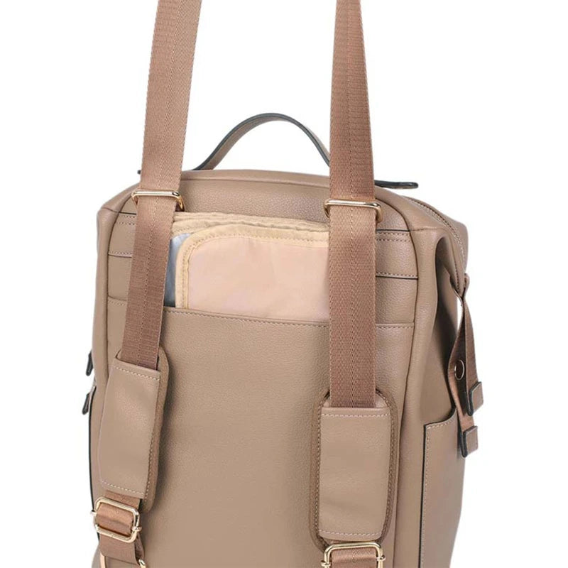 Multifunction Vegan Leather Diaper Backpack – Large Capacity Baby Bag