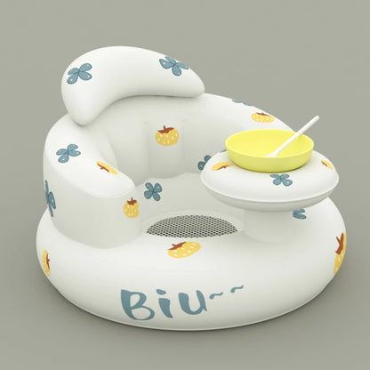 Inflatable Baby Floor Seat with Built-In Pump – Portable Support Chair for Sitting Up
