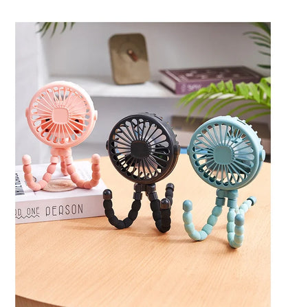 Bladeless Baby Stroller Fan – Portable USB Rechargeable Mini Cooling Fan for Strollers, Tables & Travel