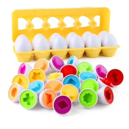Montessori Matching Eggs – Shape & Colour Sorter Toy for Toddlers (Ages 1–3 Years)