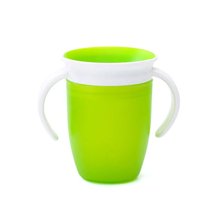 360° Rotating Baby Drinking Cup – Leakproof Silicone Training Cup with Handles & Flip Lid