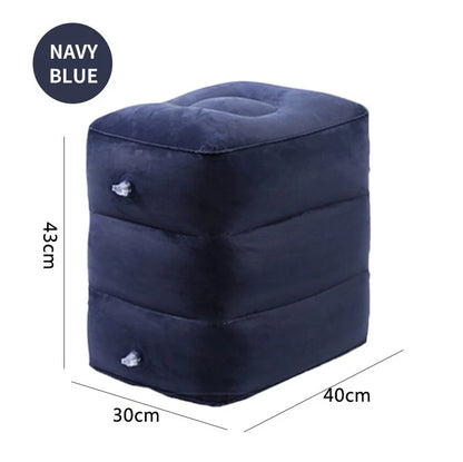 Inflatable Travel Foot Rest Pillow – Adjustable Height Leg Cushion for Flights & Office