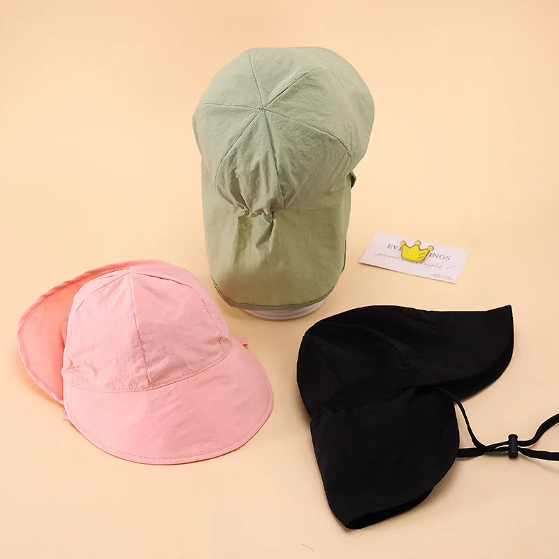 Toddler Sun Hat with Neck Shawl – Quick Dry & UV Protection