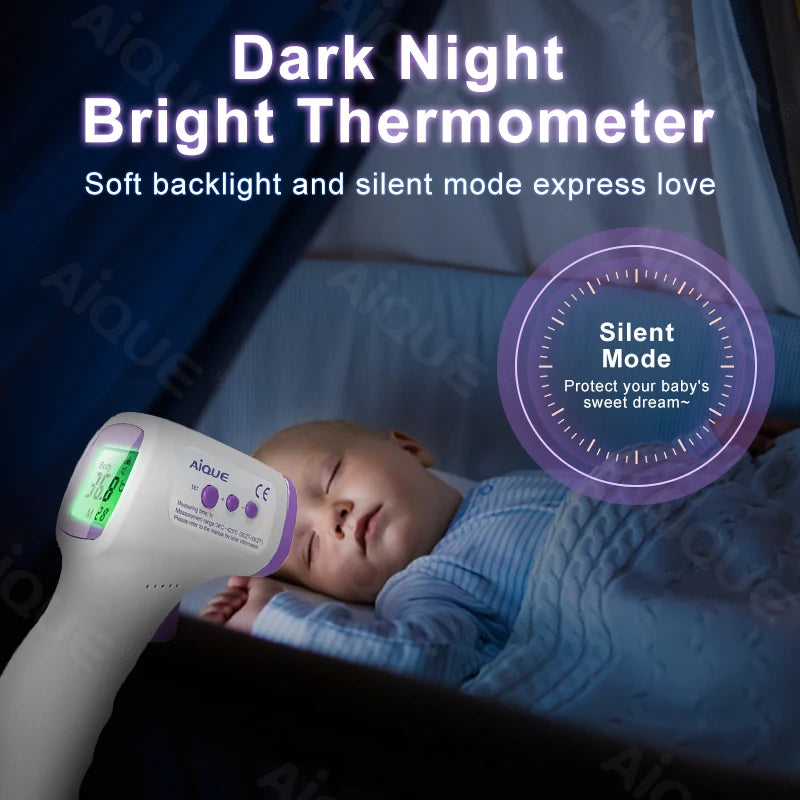 Non-Contact Infrared Baby Thermometer – Digital Forehead Fever Monitor with LCD Display