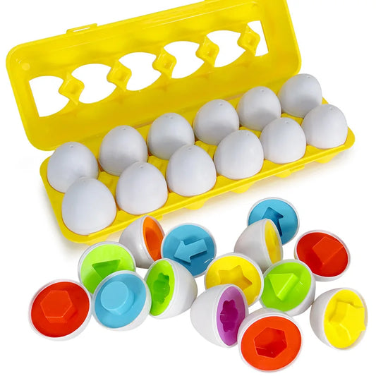 Montessori Matching Eggs – Shape & Colour Sorter Toy for Toddlers (Ages 1–3 Years)
